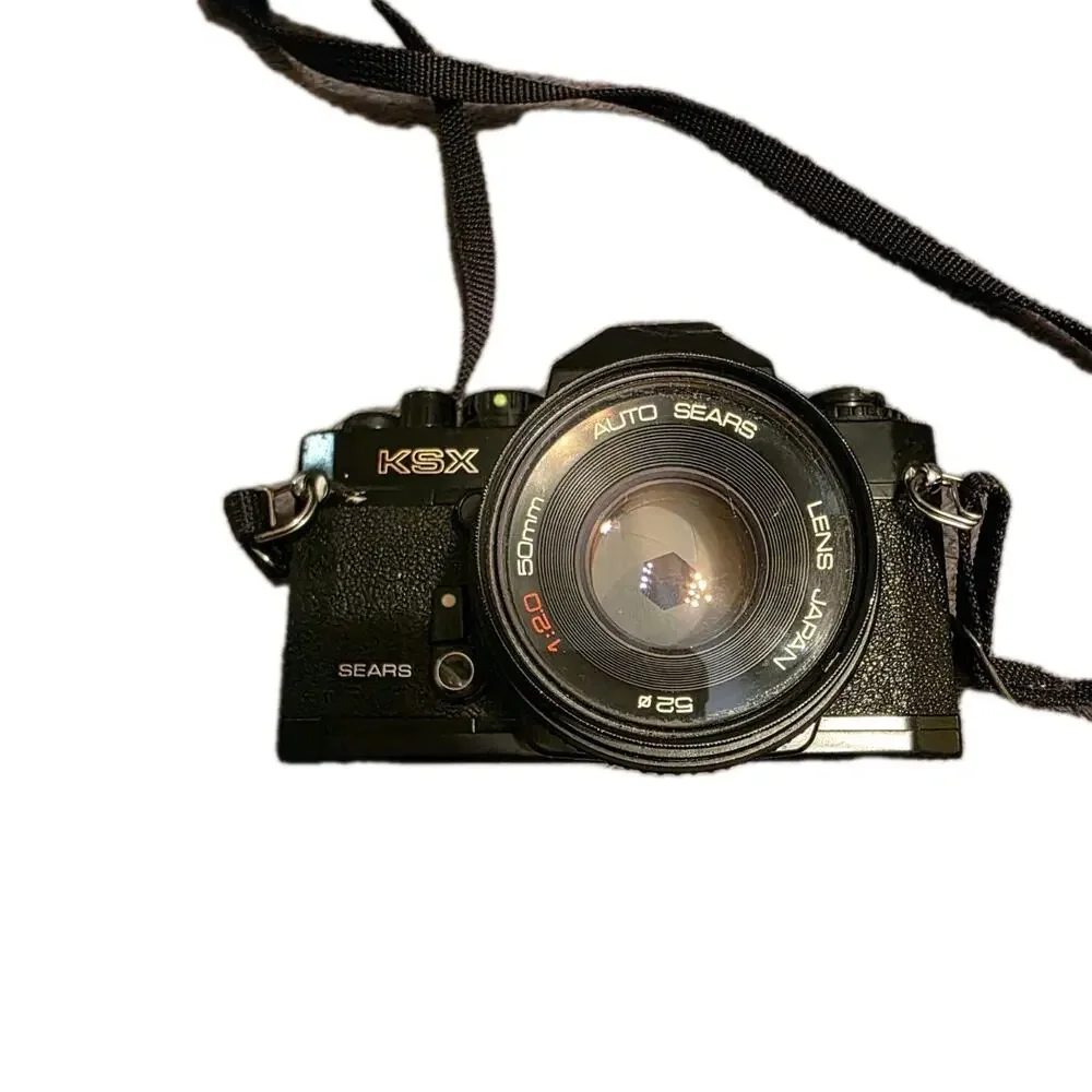 Vintage Sears KSX 35mm SLR Film Camera w/ 50mm Lens Case For Parts Repair